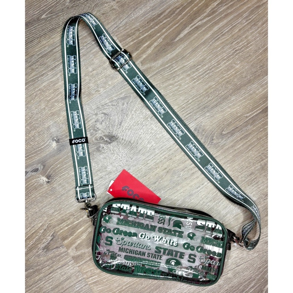 NCAA Michigan State Spartans Clear Crossbody Bag FOCO‎ Gameday Stadium Purse New